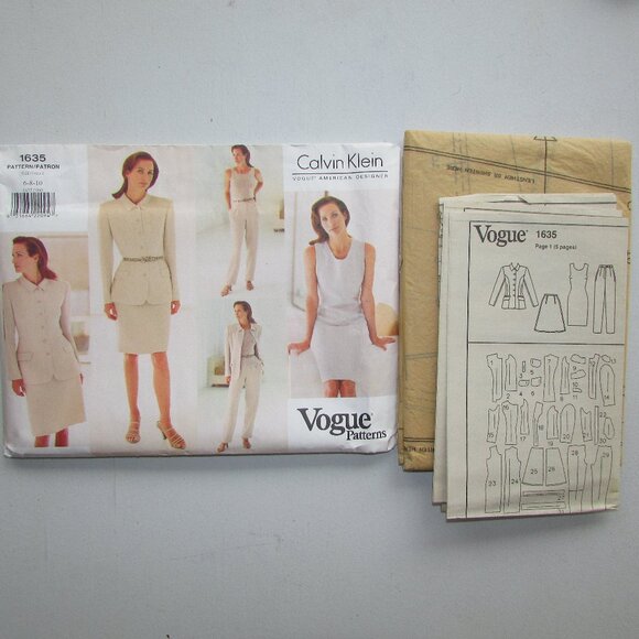 Calvin Klein Vogue Sewing Pattern - 1635 - Sz 6-8-10 - UNCUT - Picture 3 of 3